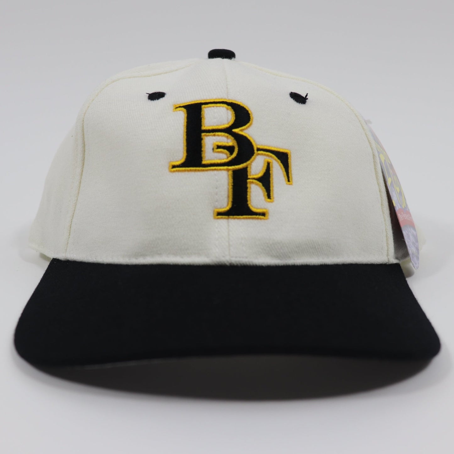 "Stacked BF" Classic Fitted Cap (Cream/Black)